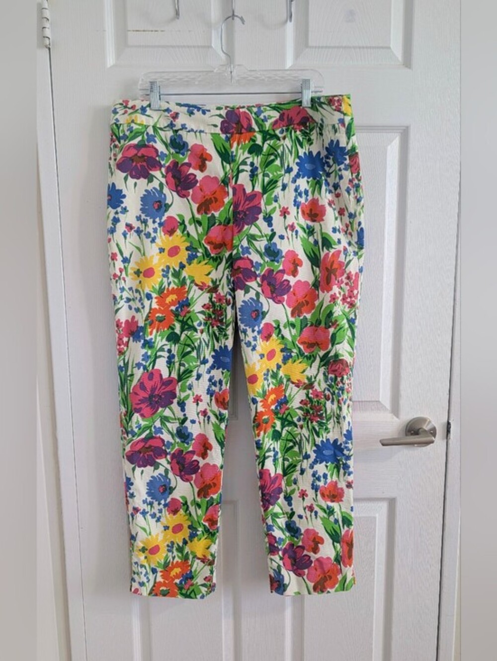 NWOT Talbots Women 16 Ankle Pants Tapered Floral Printed Multicolor Cottage Chic